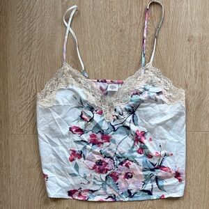 In Bloom Floral Cami with Lace Trim
